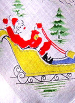 vintage Christmas hanky mini print santa claus