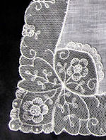 vintage antique wedding brides hanky Limerick lace
