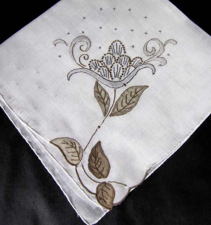 vintage antique handmade embroidered hanky