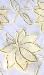 3 vintage handmade embroidered hankies yellow flowers
