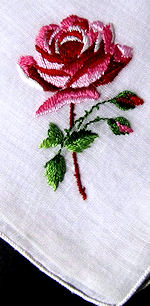 vintage embroidered roses hanky