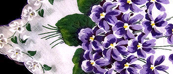vintage Floral Print  hanky violets