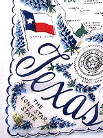 vintage state map hanky Texas