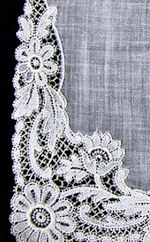 vintage antique wedding brides hanky Schiffli lace