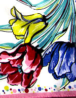 vintage floral print hanky tulips