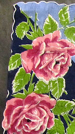 vintage round floral print hankie roses