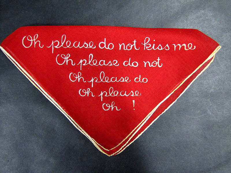 vintage antique valentine message  hanky