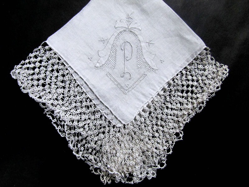 vintage antique handmade wedding handmade lace hanky