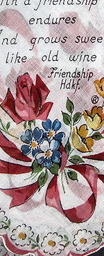 vintage floral print friendship hanky