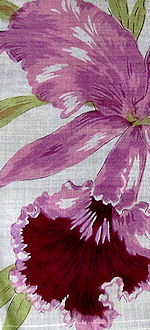 vintage round floral print hankie orchid