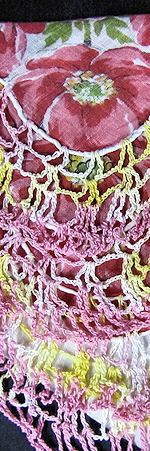 floral print hanky handmade lace