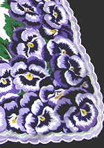 vintage  floral print hankie pansies