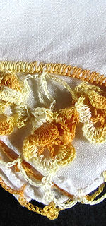 irish linen hanky handmade figural lace