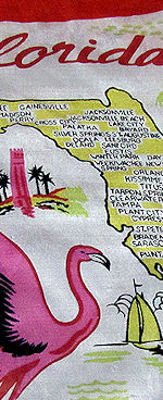 vintage state map hanky Florida