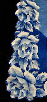 vintage floral print hanky art deco