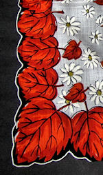 floral print hankie red leaves