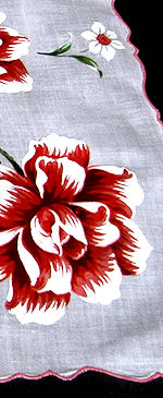 vintage floral print hanky rose