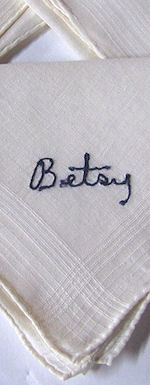vintage monogrammed Betsy hanky