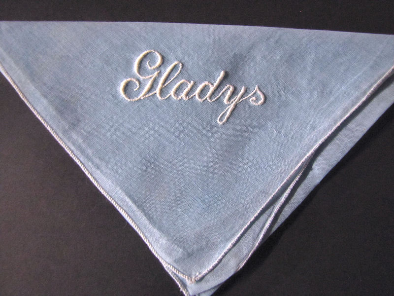 vintage antique monogrammed Gladys hanky