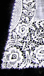antique wedding brides hanky Schiffli lace