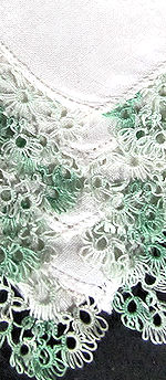 vintage irish linen hanky tatted lace