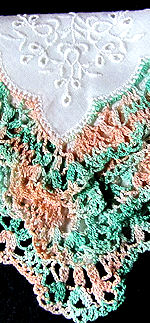 vintage irish linen hanky handmade tatted lace