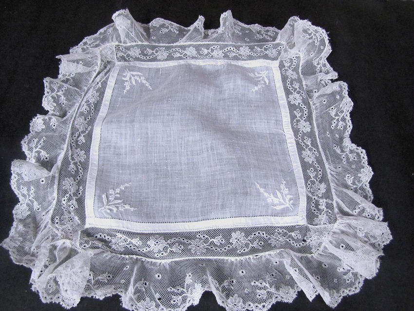 vintage antique wedding french lace hanky