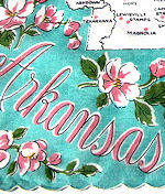 vintage Arkansas state map hanky