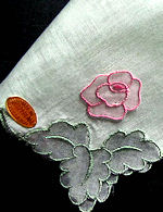 vintage organdy inserts embroidered hanky