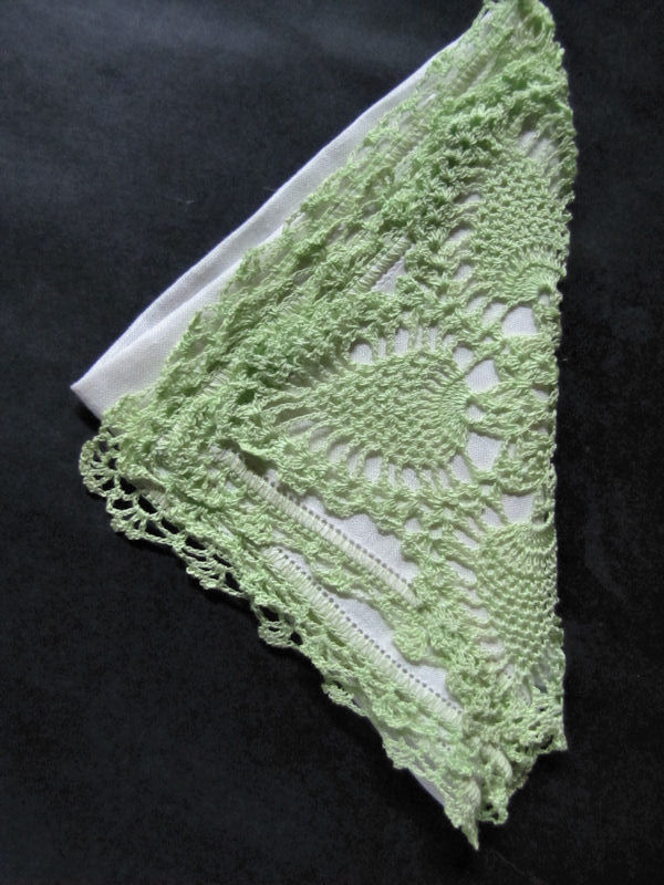 vintage antique irish linen handmade lace  hanky