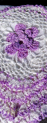 vintage irish linen hanky handmade  lavender lace