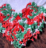 vintage Irish linen Christmas hanky handmade lace