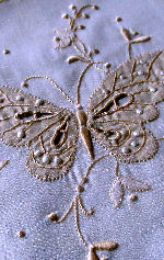vintage embroidered handmade butterfly hanky