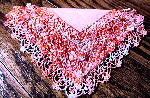 vintage pink irish linen hanky handmade coral and white lace