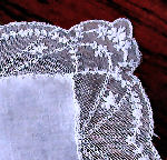 vintage antique wedding brides hanky Limerick lace