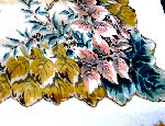 vintage pastel leaves floral print hanky