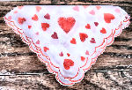 vintage print valentine hanky hearts