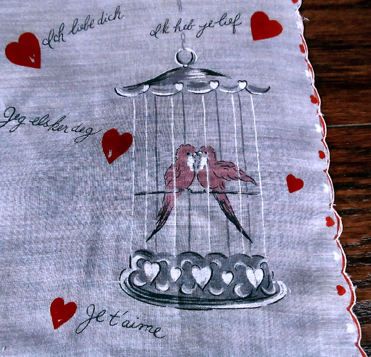 vintage antique Valentine I love you hanky