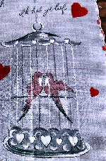 vintage valentine heart hanky love birds