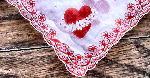vintage valentine hanky big hearts