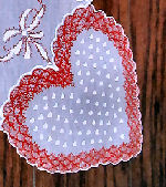 vintage valentine hanky  big hearts