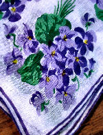 vintage floral print hanky purple violets