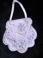 vintage antique handmade whitework bag for hankies