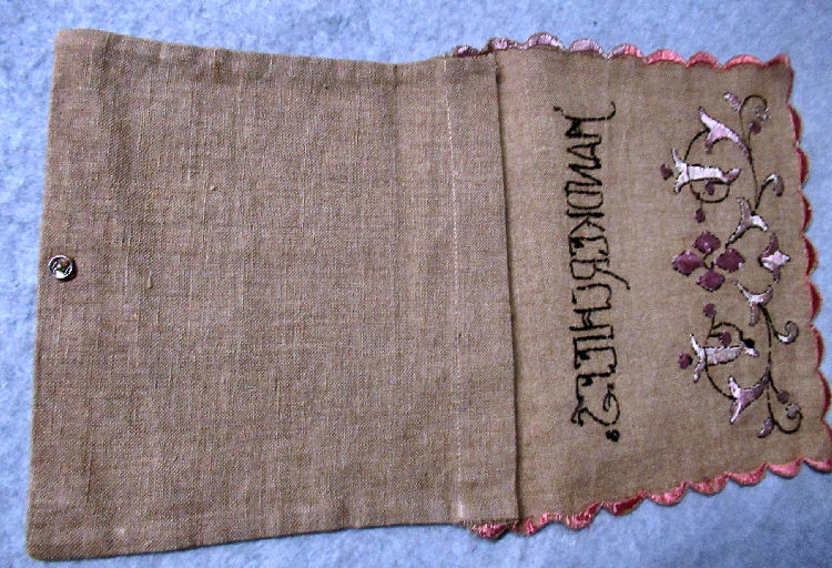 vintage  antique handmade arts and crafts hanky bag