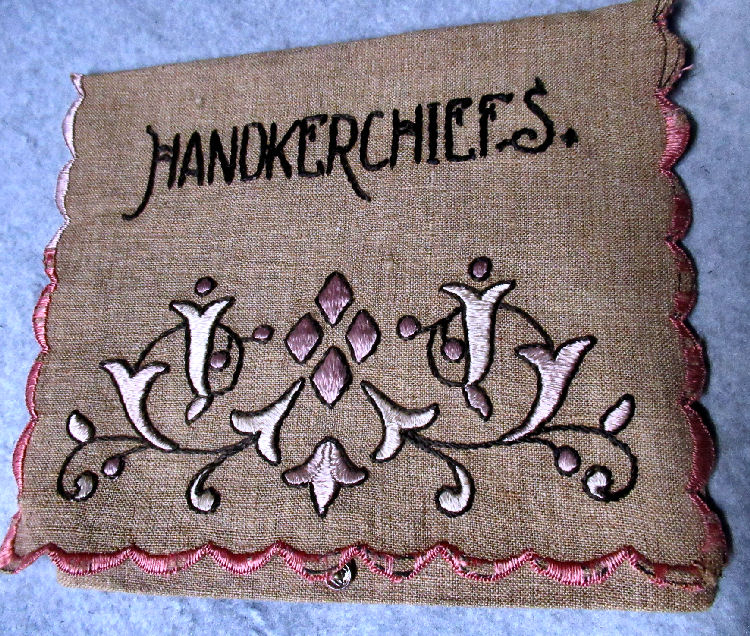 vintage  antique handmade arts and crafts hanky bag