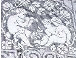 figural filet lace pillow sham