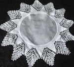vintage handmade crochet lace and linen doily