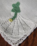 vintage irish linen hanky figural lace