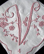 vintage collectible hanky monogrammed V