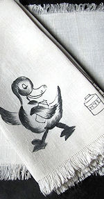 vintage handmade cocktail napkins ducks